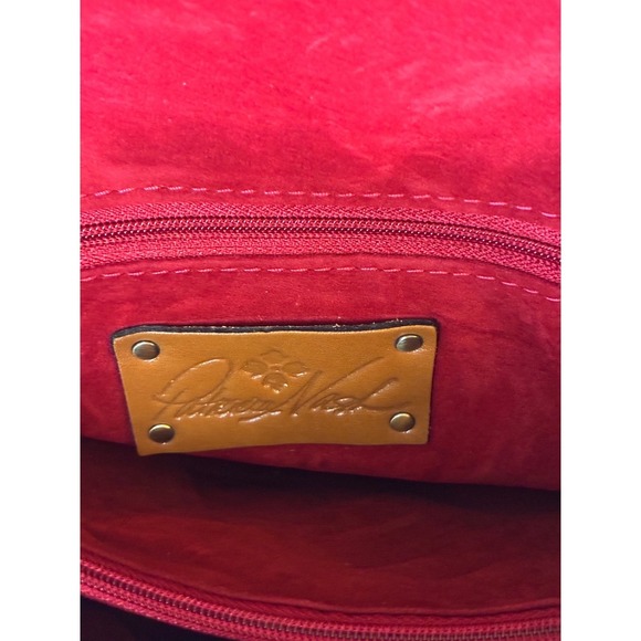 Patricia Nash Tropical Escape Kisslock Satchel Handbag Floral Print Brass Tone - Picture 3 of 10